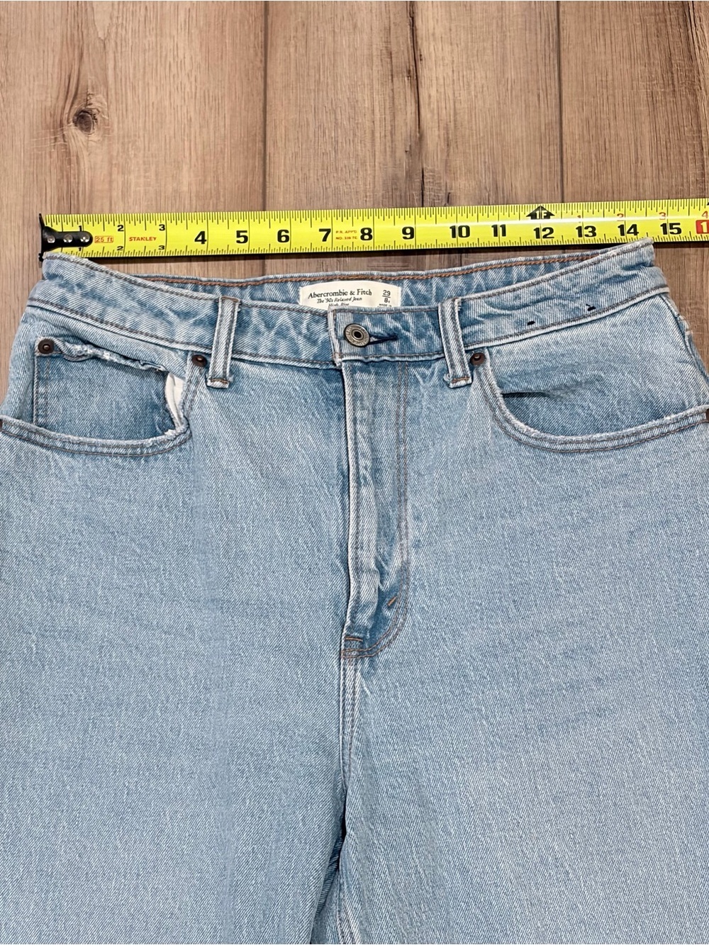 Abercrombie 90s Relaxed Jeans High Rise Curvy Cuff Coastal Cowgirl 29/8 Y2K - Picture 9 of 11
